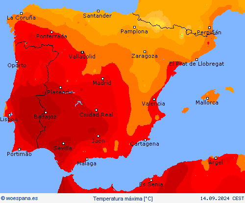 Temperatura máxima Mapas de pronósticos